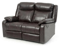 Dark Brown Faux Leather Double Reclining Loveseat L140897
