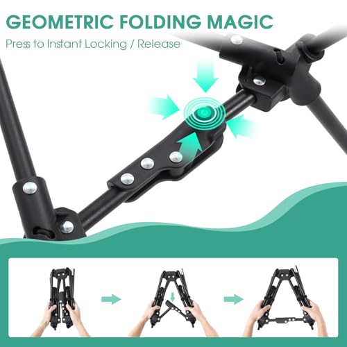 Portable Folding Camping Chair 330 lbs Black Z85314