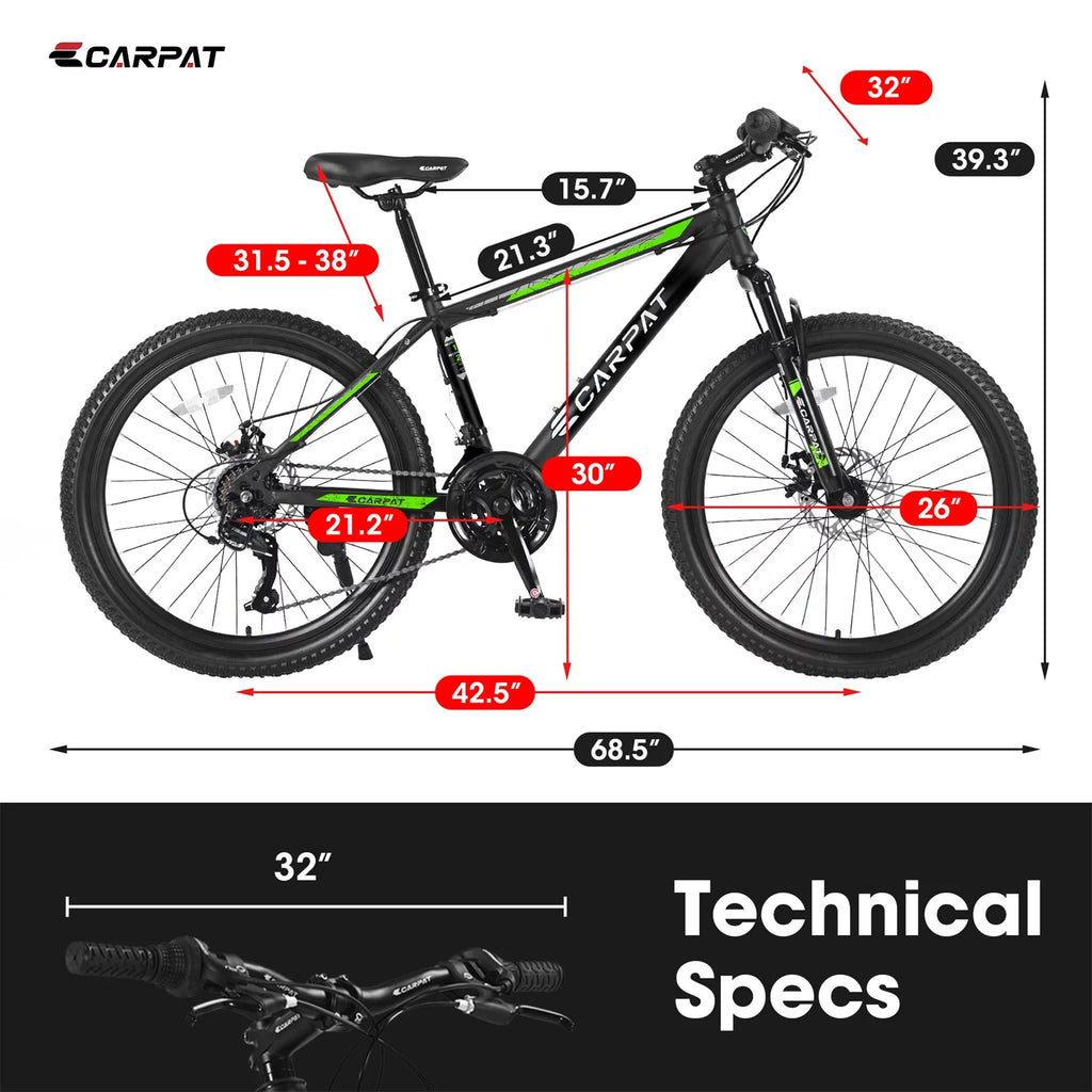 Orange 21 Speed High-carbon Steel Mountain Bike D800