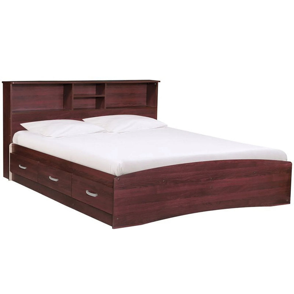 Queen Bed and Armoire Wardrobe Cabinet Set S76442