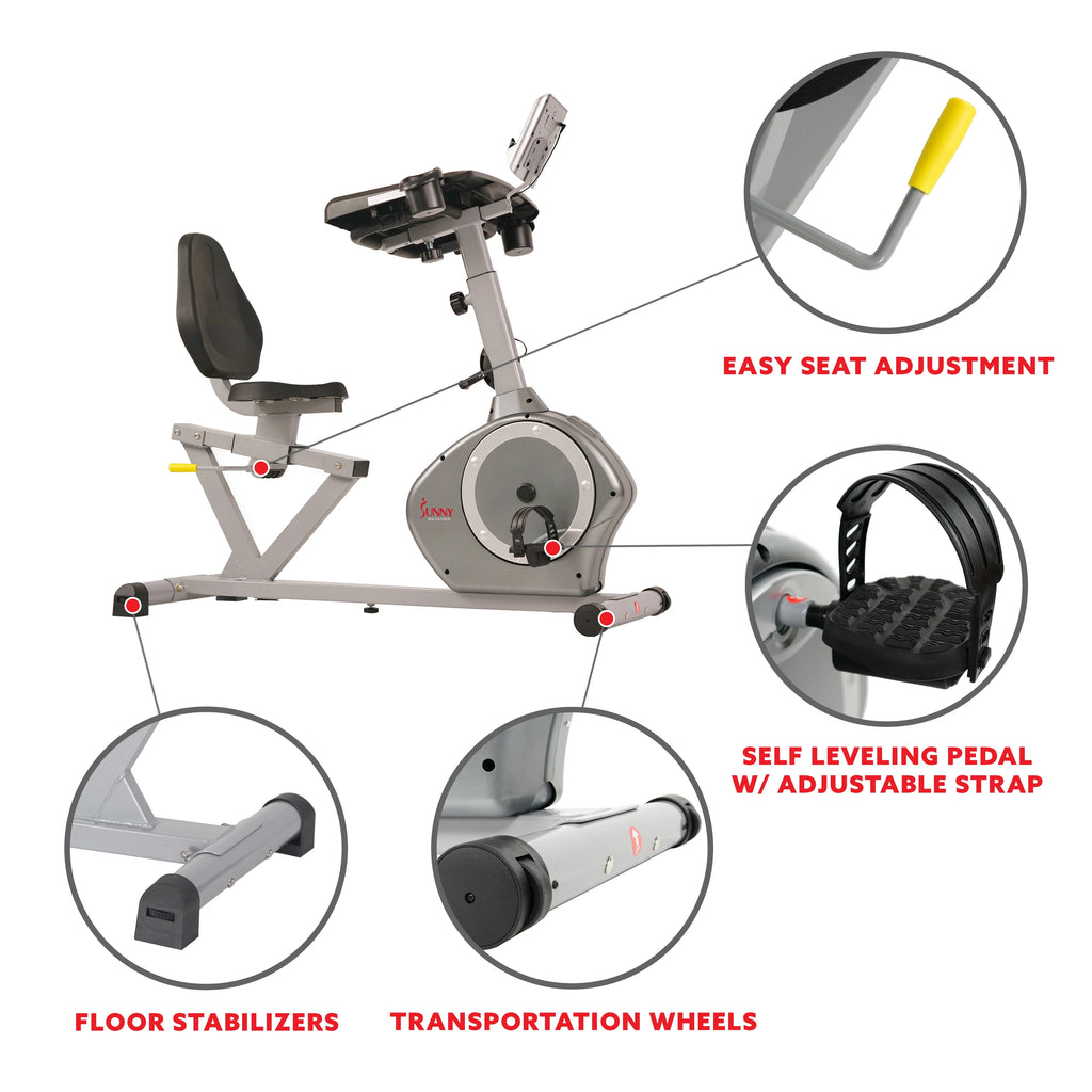 Magnetic Indoor Recumbent Exercise Desk Bike 350 lb Weight Capacity T84713