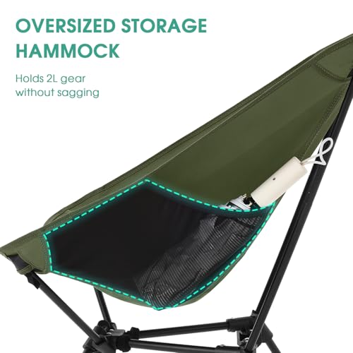 Portable Folding Camping Chair 330 lbs Black Z85314