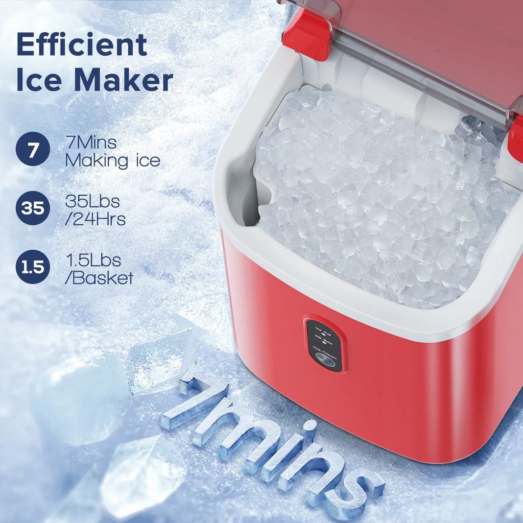 Portable Countertop Nugget Ice Maker with Self-Cleaning I7103