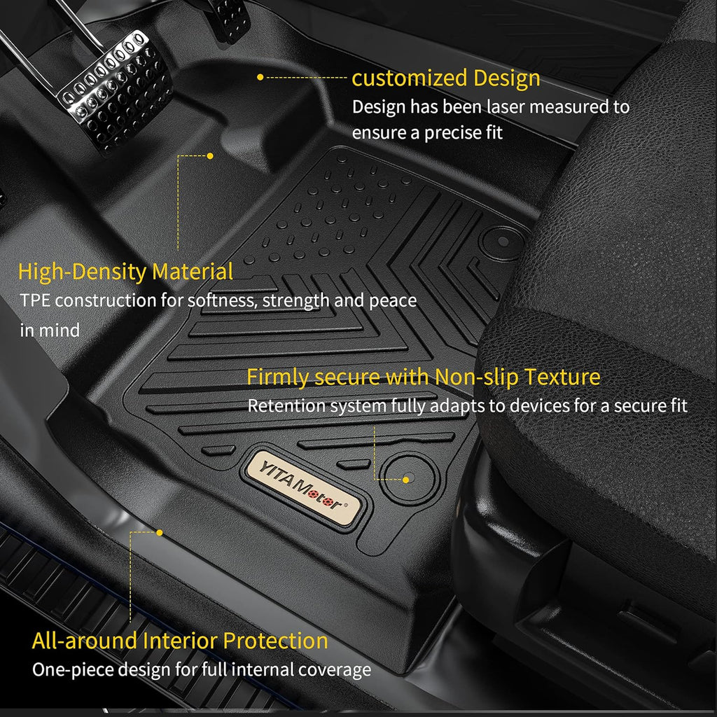 Black TPE Floor Mats 1st & 2nd Row T1259