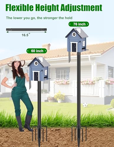 109 Inch Metal Bird Feeder Pole with 5-Prong Base O63666