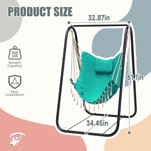 Heavy-Duty Rustproof Hammock Chair with Stand Q6452