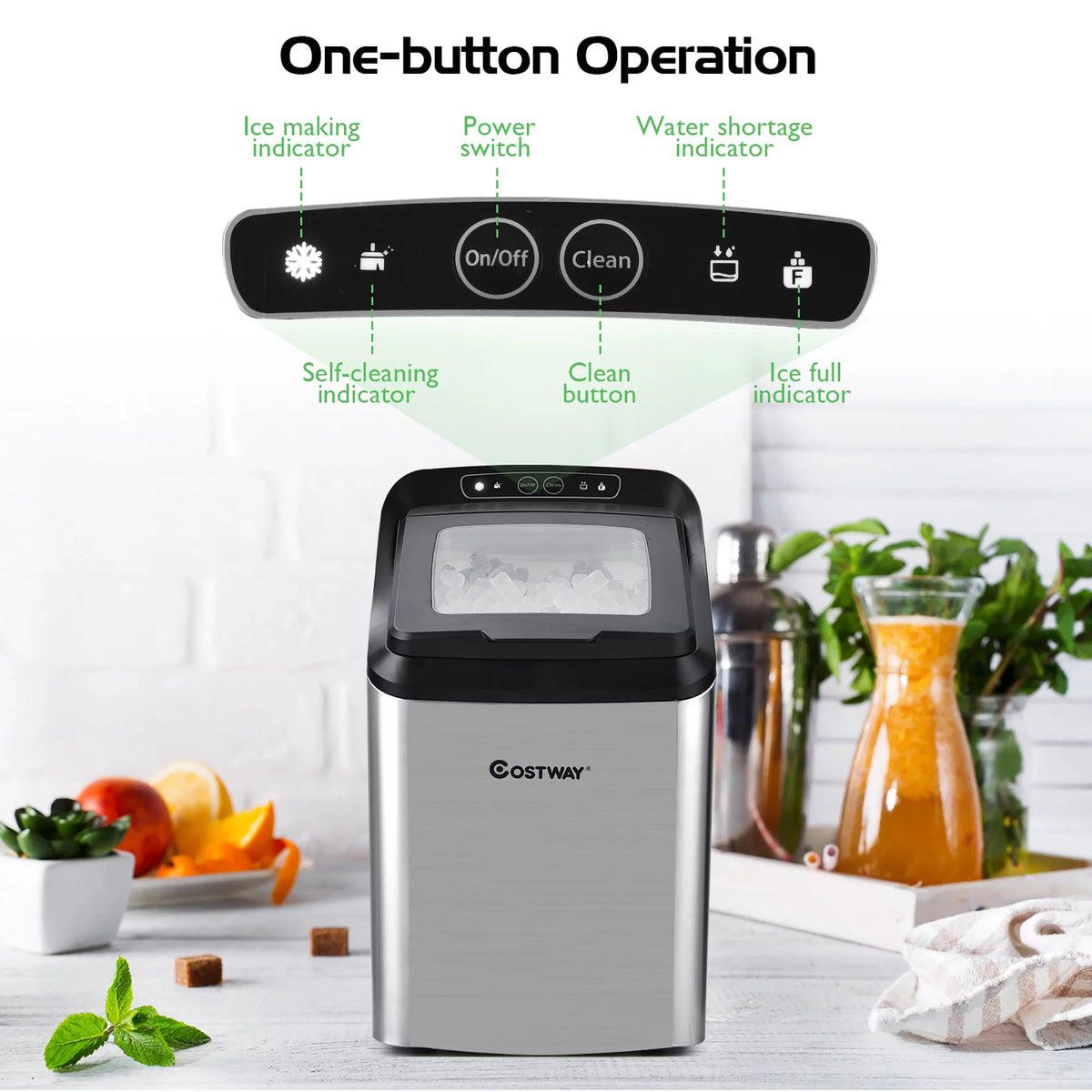 Countertop Nugget Ice Maker 29lb/Day Self-Cleaning E53998