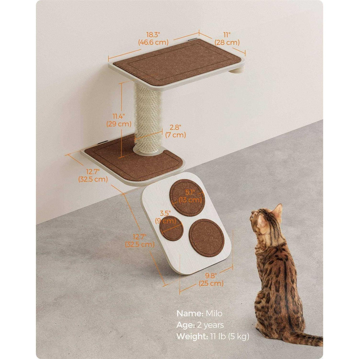 Wall-Mounted Cat Ladder with Shelves X519439