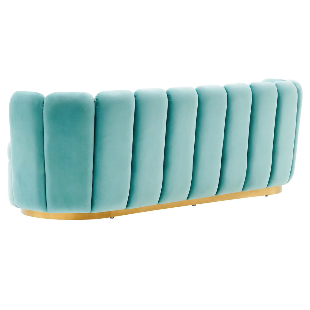 Blue Velvet Tufted Sofa H76563