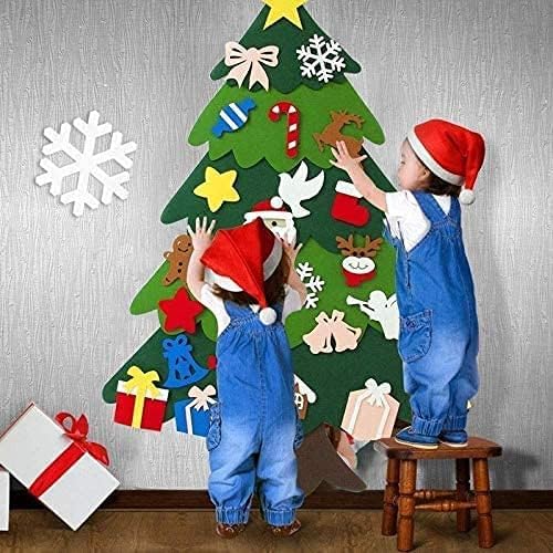Felt Christmas Tree with 32 Ornaments and LED Lights E77941