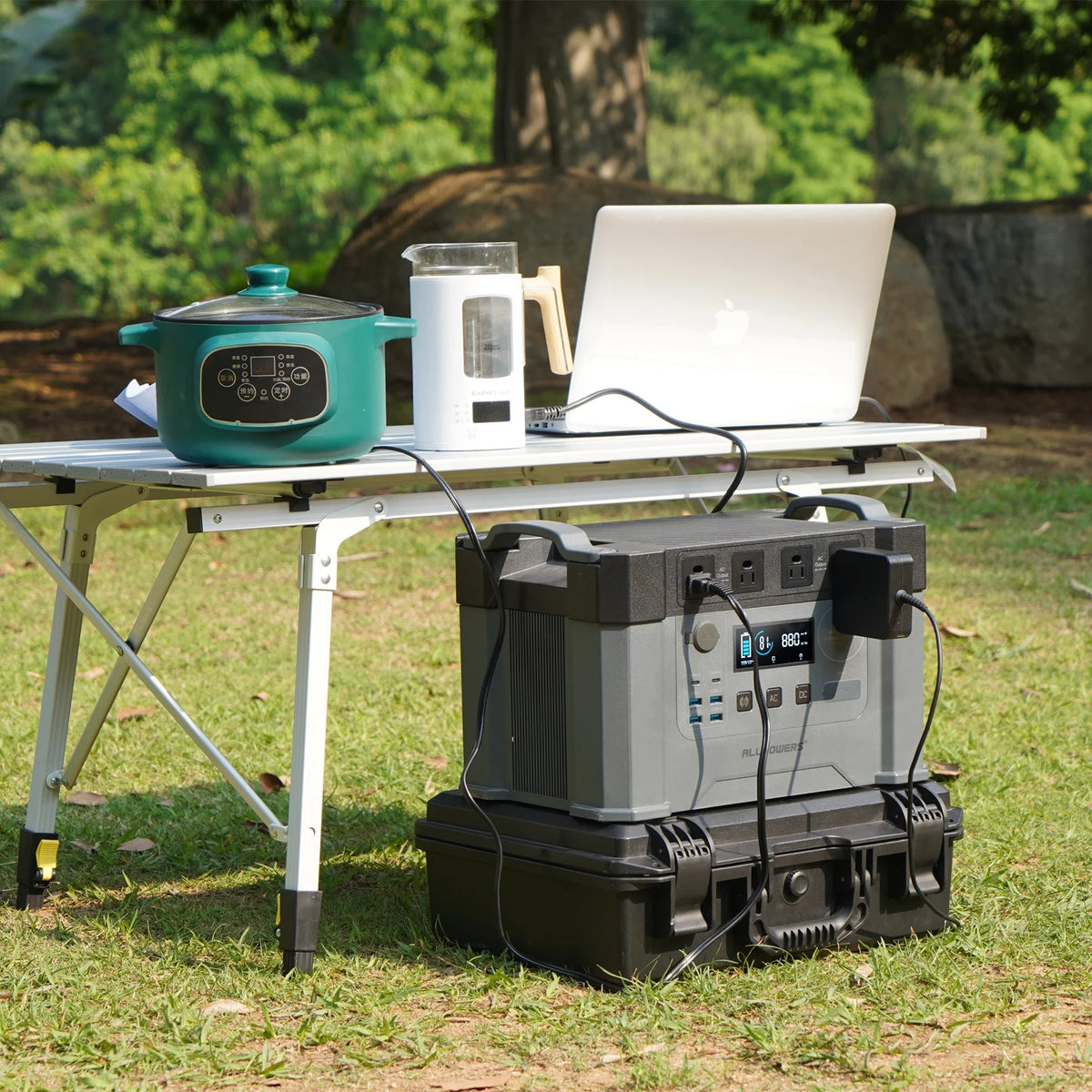 2000W 1500Wh Portable Power Station with 2 Pack 100W Foldable Solar Panel A152690
