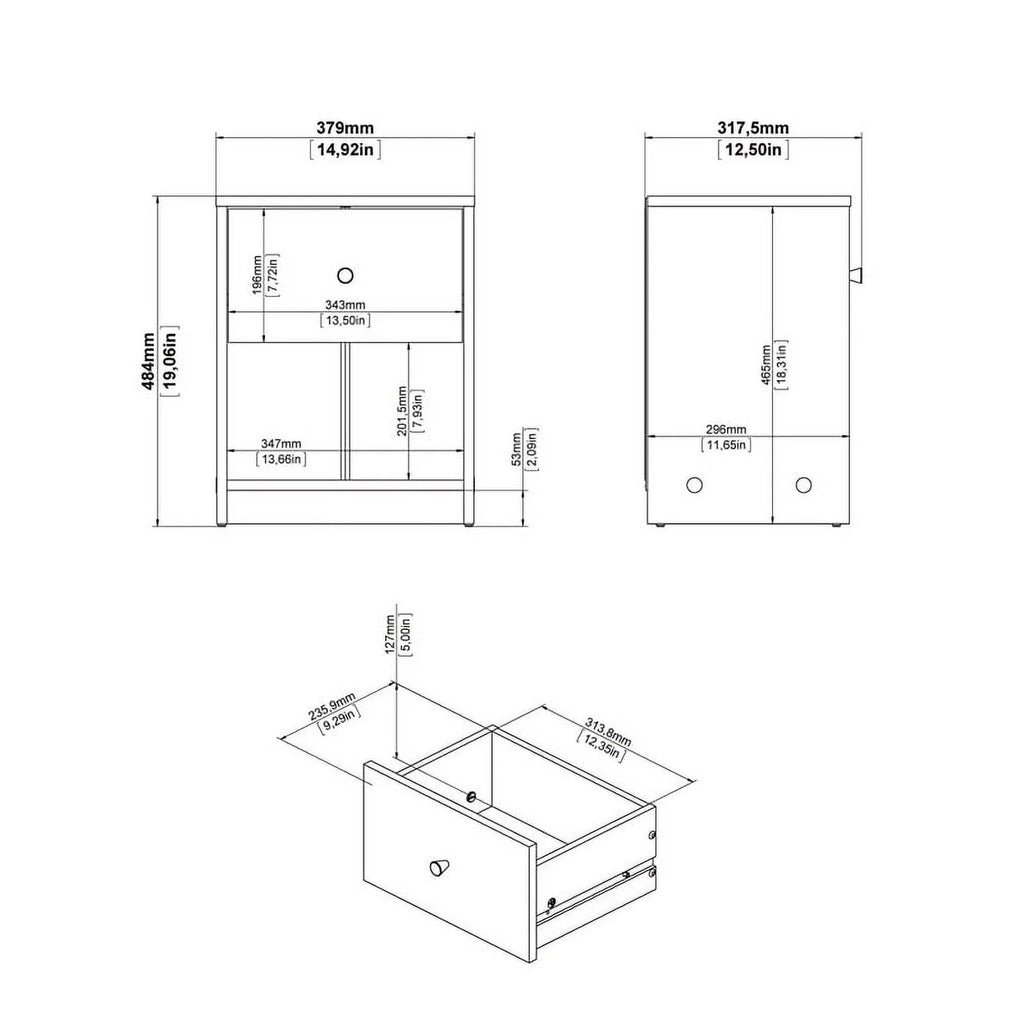 White 2 Piece Wood Dresser and Nightstand Set G7169
