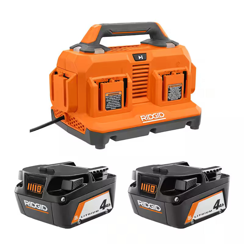 18V 6-Port Sequential Charger with 4.0 Ah Lithium-Ion Battery 2-Pack C568