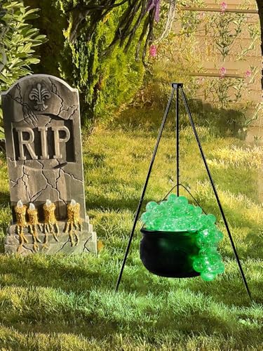 Black Plastic DIY Bubbling Cauldron Set with Stand H987008