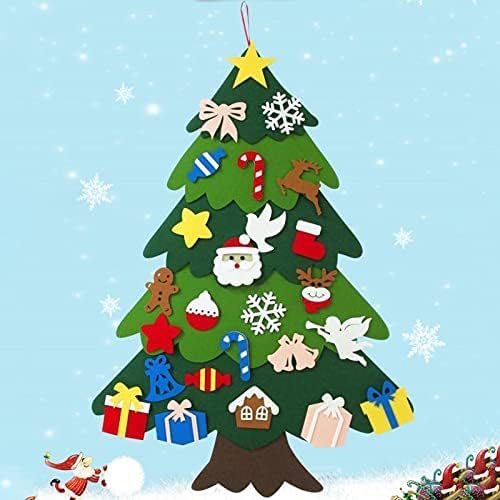 Felt Christmas Tree with 32 Ornaments and LED Lights E77941