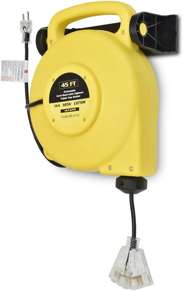 40 Ft 12/3 Retractable Extension Cord Reel with 3 Outlets G99800
