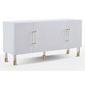 White Cabinet with Gold Acrylic Accents G6958