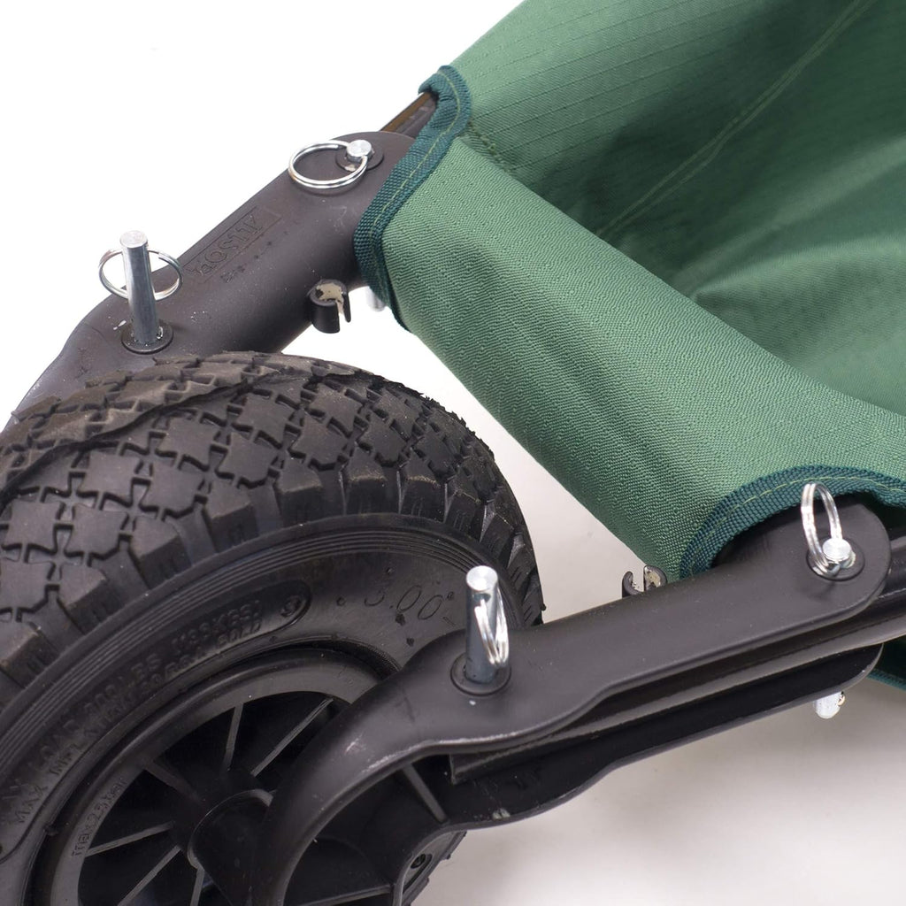 Green Canvas Folding Wheelbarrow Yard Cart X7389