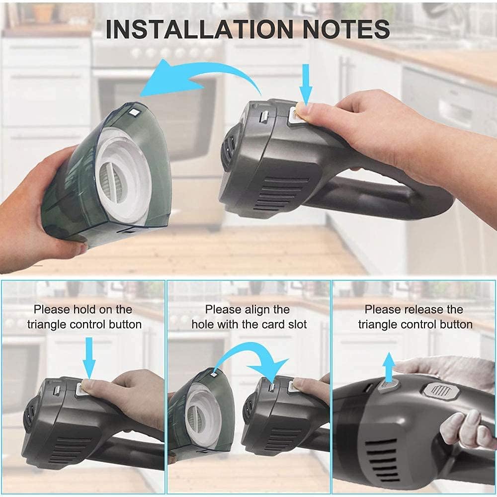 Portable Cordless Handheld Vacuum Cleaner, 8000PA, 120W, Wet & Dry, Pack of 2 O4036