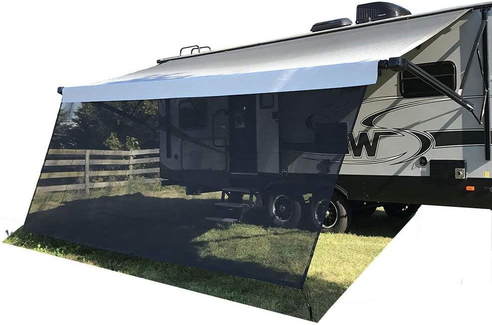 Beige Mesh RV Awning Sun Shade Screen 7' X 15'3'' J9652