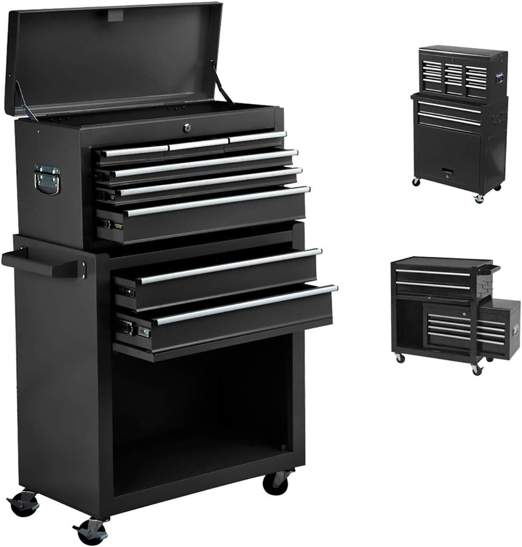 Black 8 Drawer Rolling Tool Chest T117