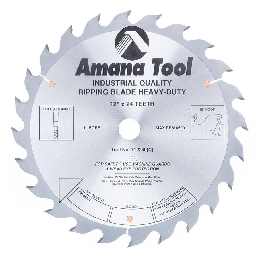 Carbide Tipped Heavy-Duty Ripping 12 inch Dia x 24T 1 inch Bore F307