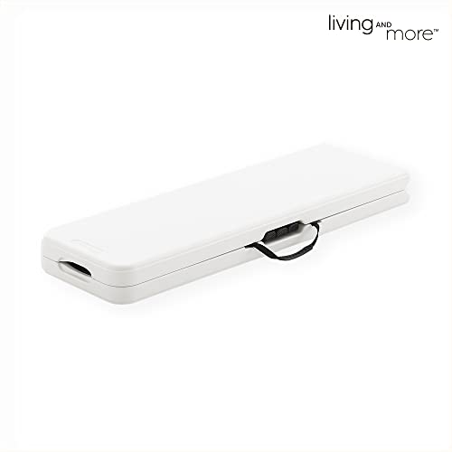6 Foot Fold-in-Half Bench with Steel Frame, White F29954