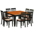 Black & Cherry 9 Piece Microfiber Dining Room Table Set I483440