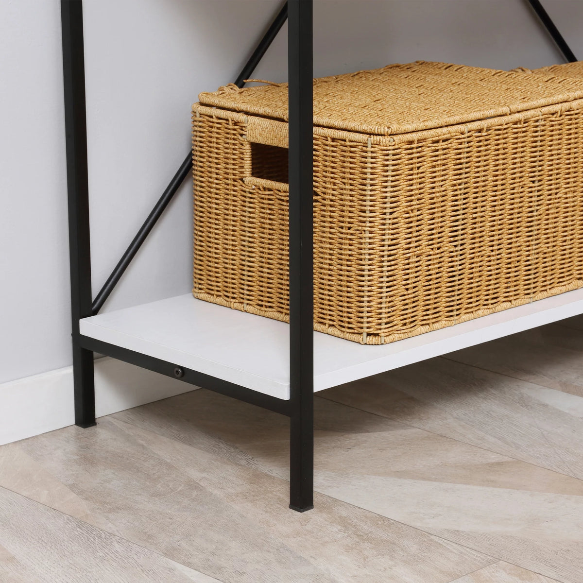 White Console Table with 2 Drawers and Open Shelf X811