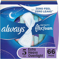 Unscented Size 5 Feminine Pads with Wings 66 Count K692