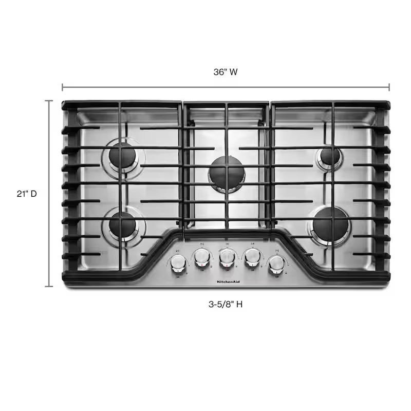 36 in. Stainless Steel Gas Cooktop with 5 Burners Q5659