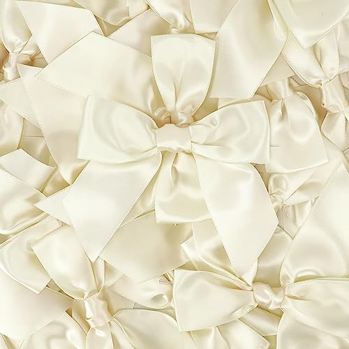 4.5" Pre-Tied Satin Bows with Twist Ties 36 PCs Y35130