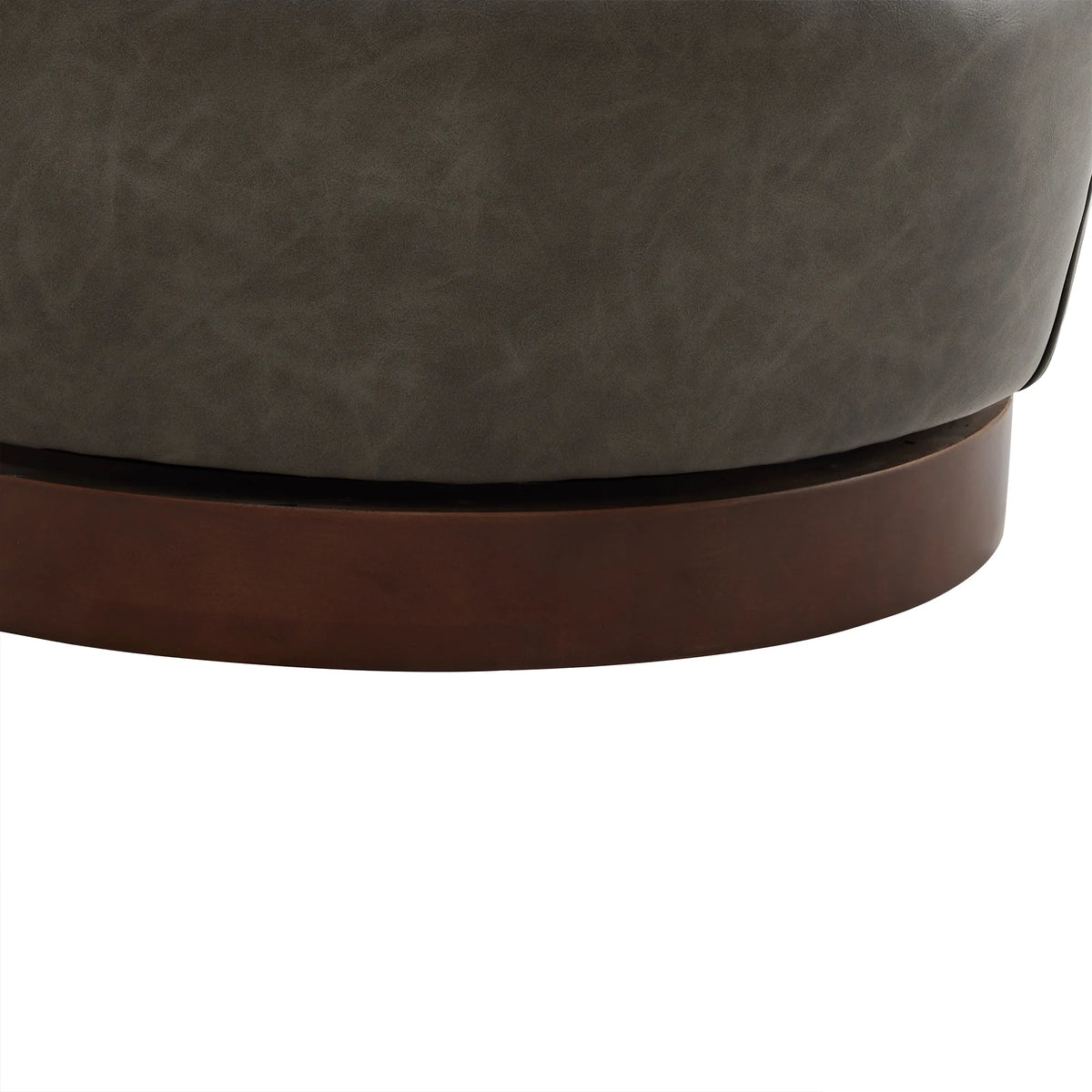 Dark Gray Faux Leather Swivel Barrel Accent Chair B264484