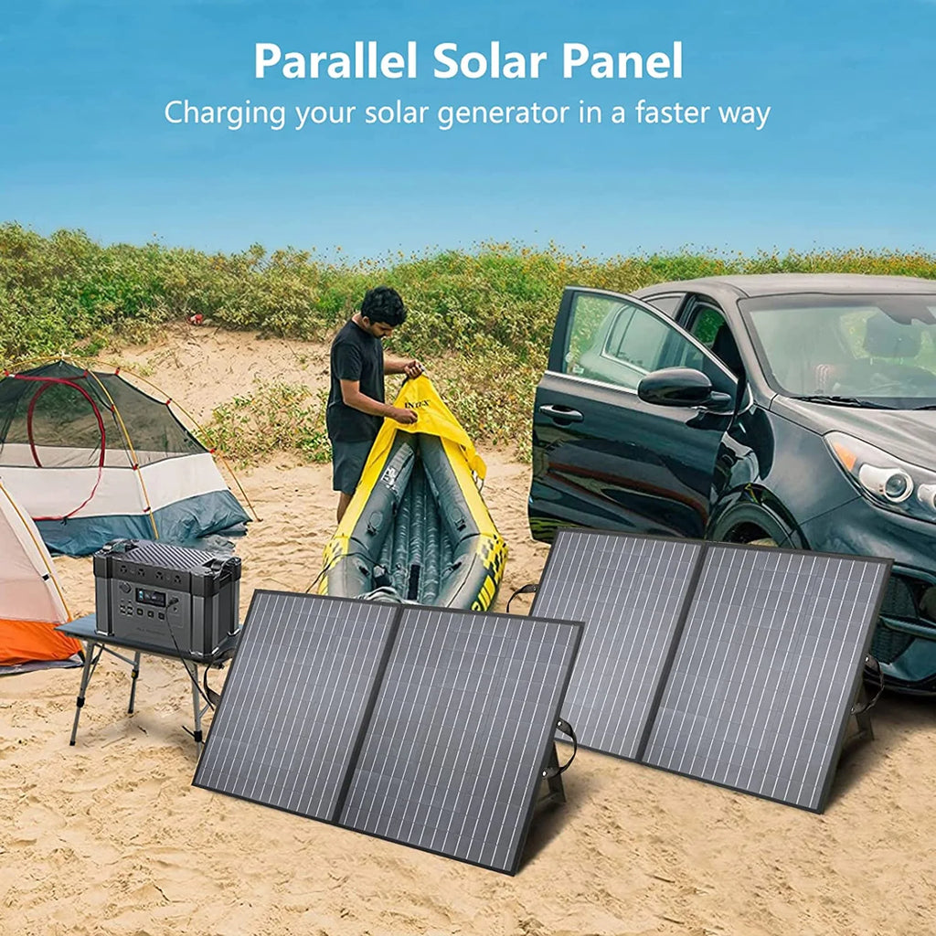 2000W 1500Wh Portable Power Station with 2 Pack 100W Foldable Solar Panel A152690