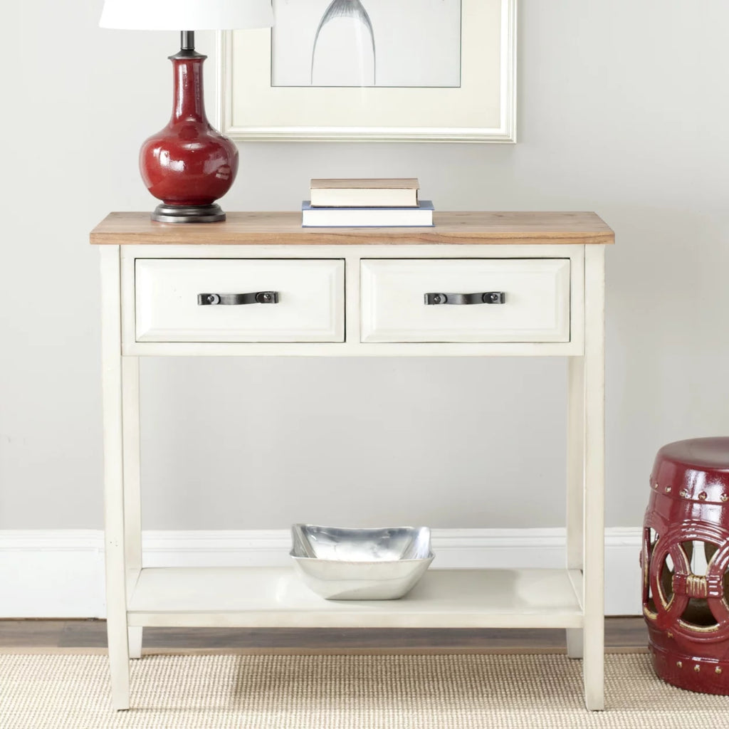 White Console Table With Storage Drawers K5058