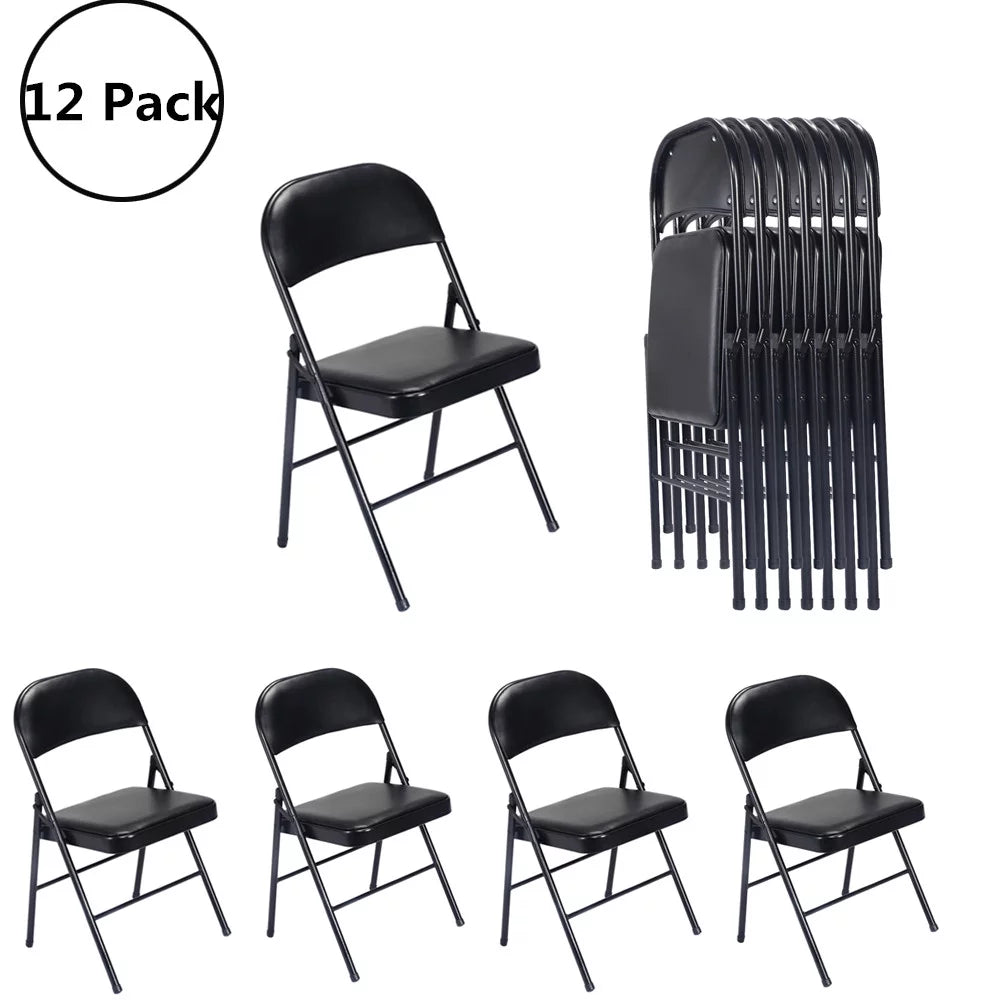 Black Folding Chairs Padded Seat Z4836
