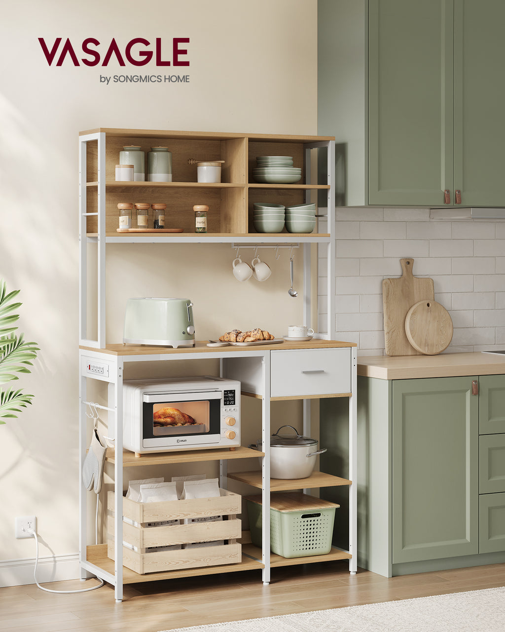 Bakers Rack with Charging Station A741897
