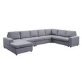 Light Gray Modular Sectional Sofa with Reversible Chaise D603