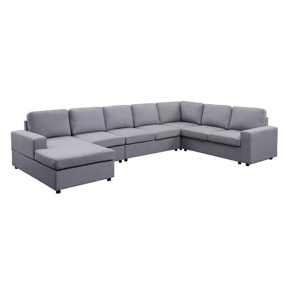 Light Gray Modular Sectional Sofa with Reversible Chaise D603