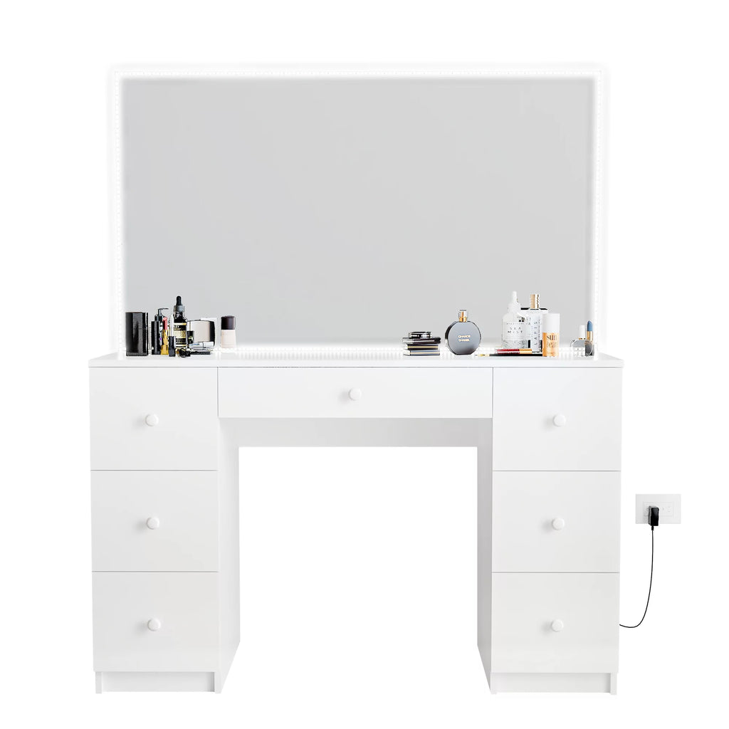 White Painted Vanity Table H374893