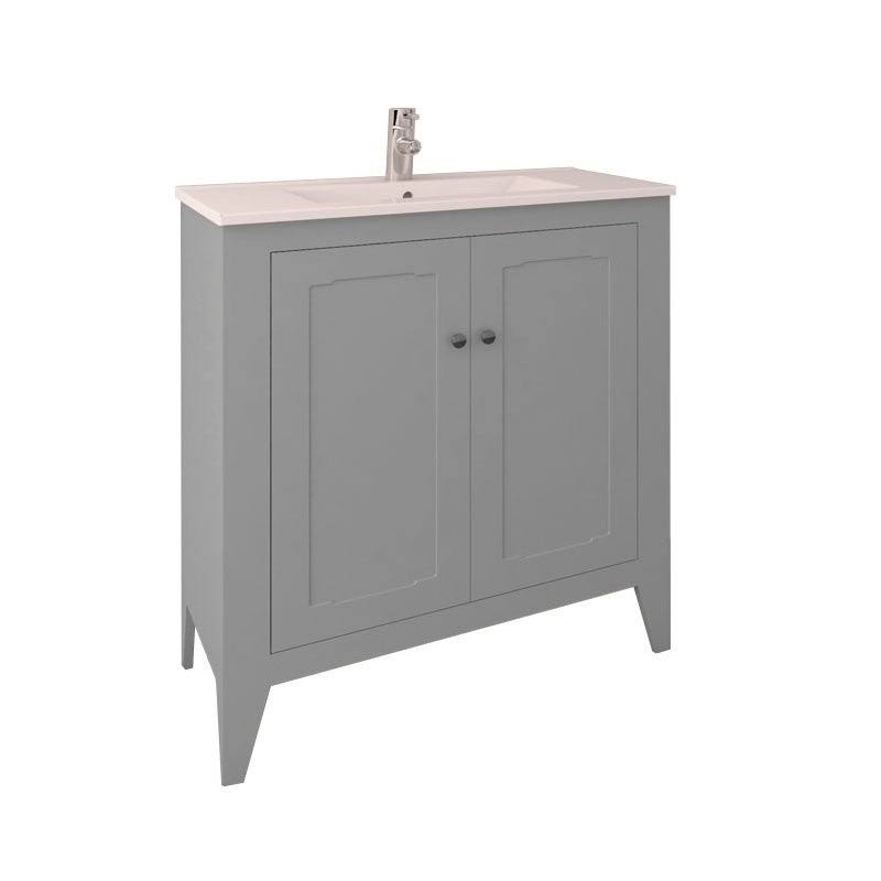 32x22 Grey Bathroom Vanity Cabinet Set with Ceramic Counter Top B527919