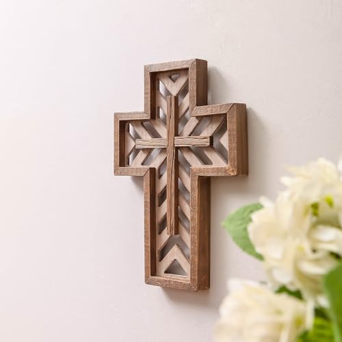 12 Inch Handmade Rustic Wooden Wall Cross Z1663