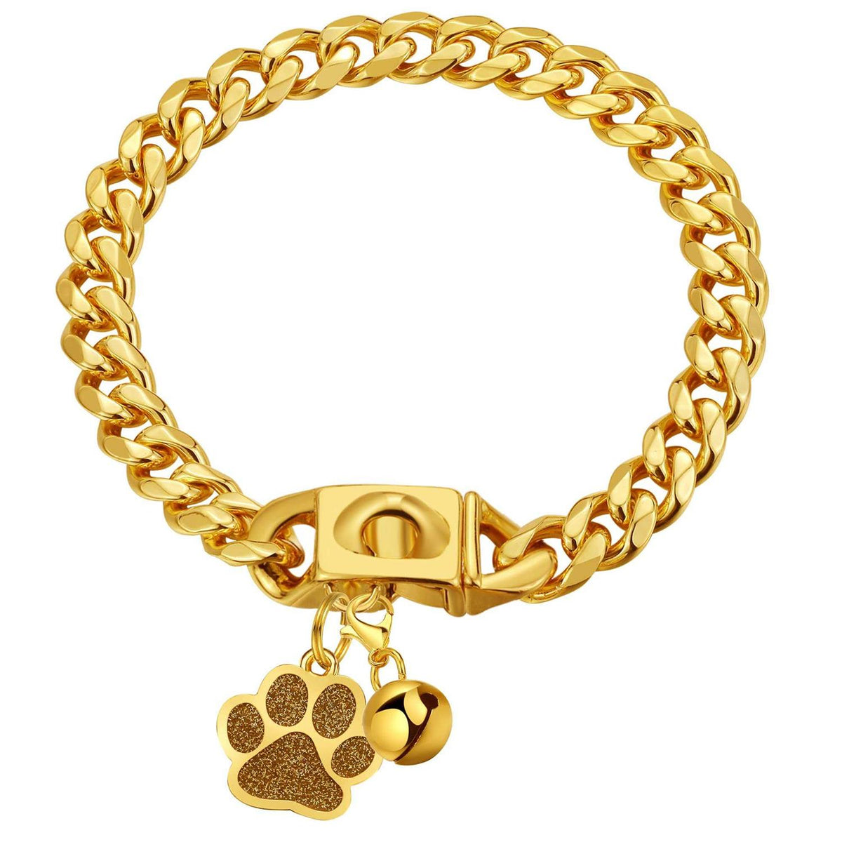 Gold Cuban Link Dog Collar D7320