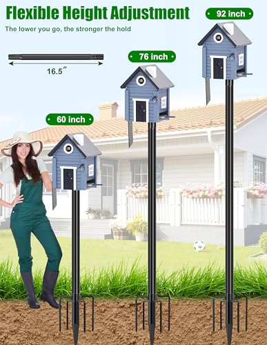 109 Inch Metal Bird Feeder Pole with 5-Prong Base O63666