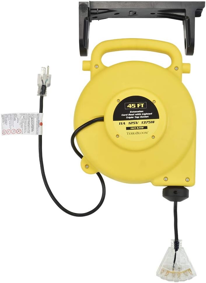 40 Ft 12/3 Retractable Extension Cord Reel with 3 Outlets G99800