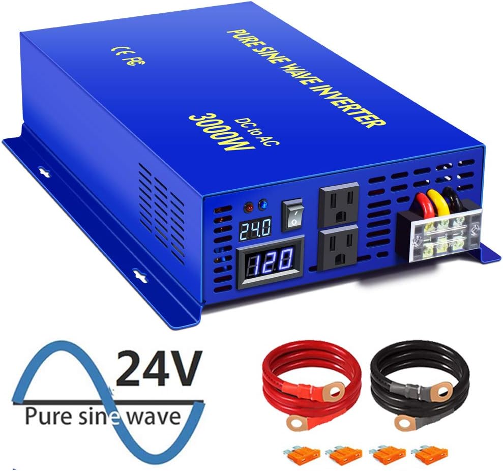 Pure Sine Wave Power Inverter 3000W 6000W Peak DC 24V to AC 110V 120V M7036