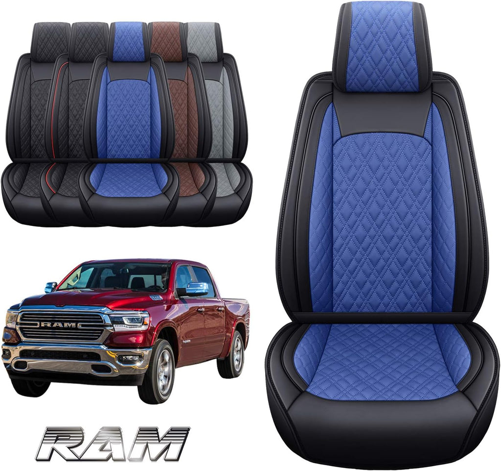 Black-Brown 2 Pc Front Car Seat Covers C5498