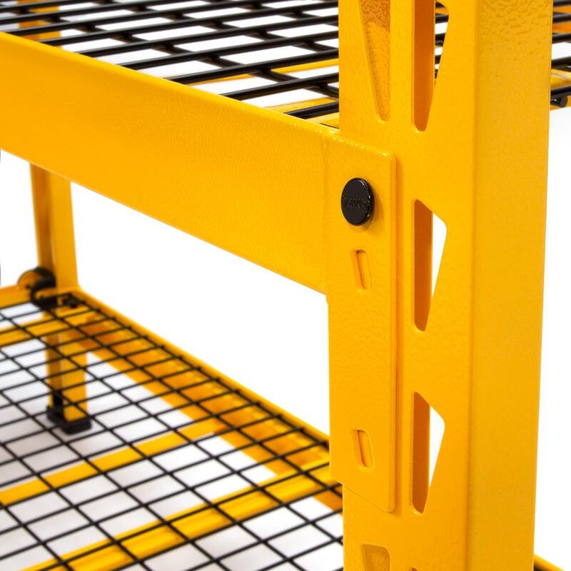 Yellow 3-Tier Wire Steel Shelving Unit S38206