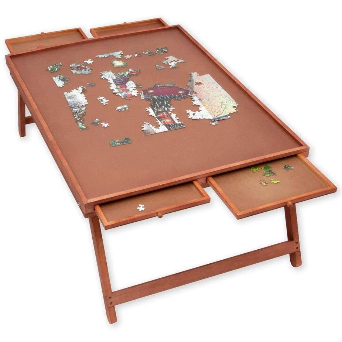 Jumbo Puzzle Wooden Plateau Lounger with Cover V843797