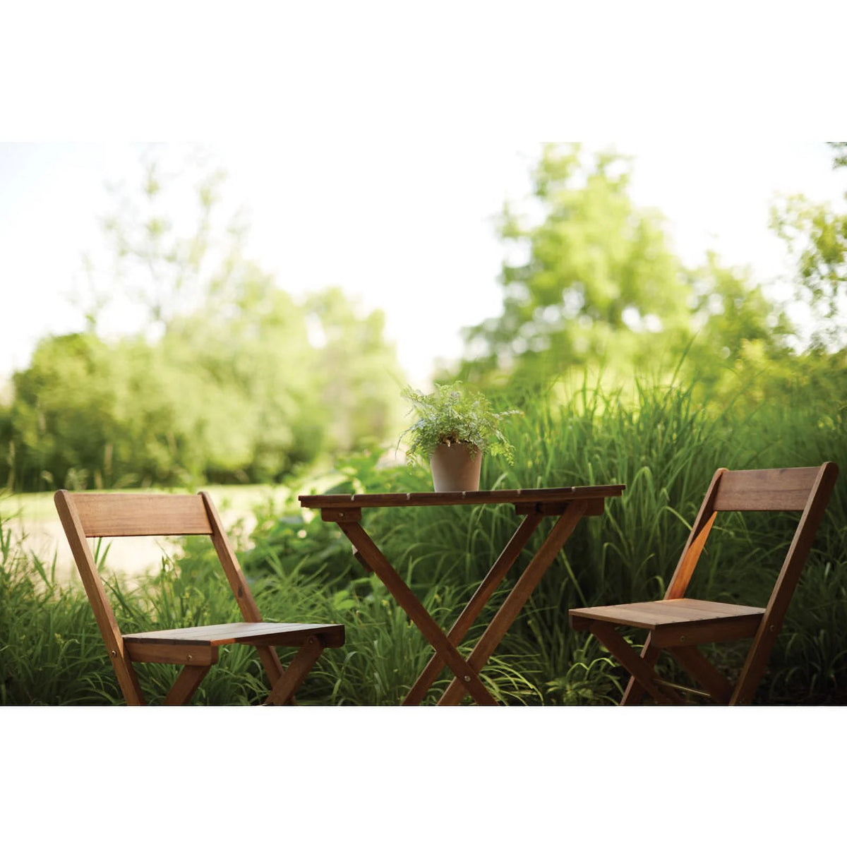 Brown Wood 3 pc Bistro Set Y266